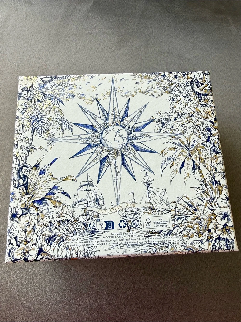 Dior Holiday 2022  Blue Ribbon Gift with Gold Star Ornament